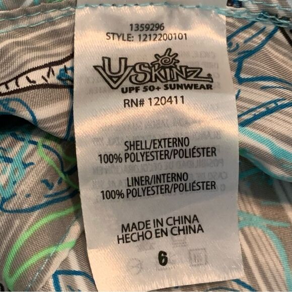 UV SKINS Reversible Boys Bucket Hat Sz 6 Aqua / Dinosaurs. - Picture 10 of 11